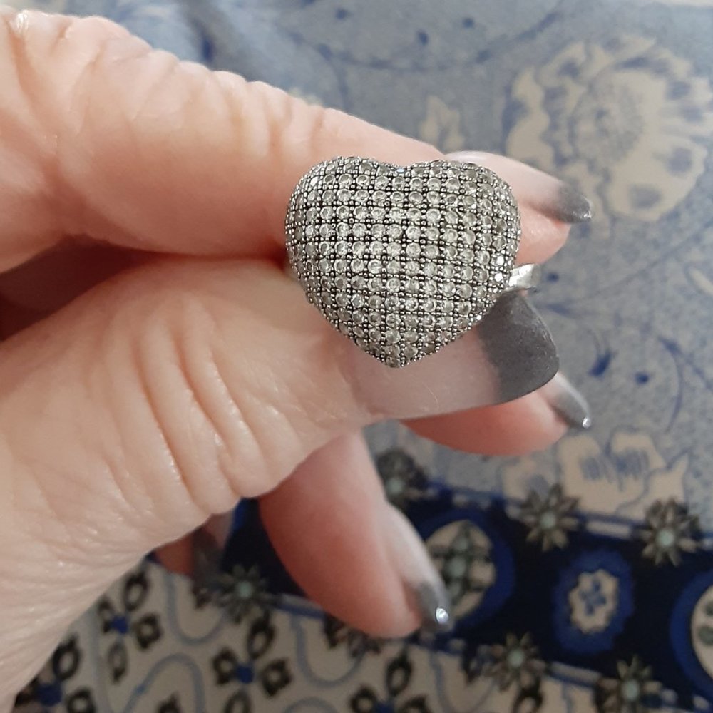 Heart shaped Silver ring
